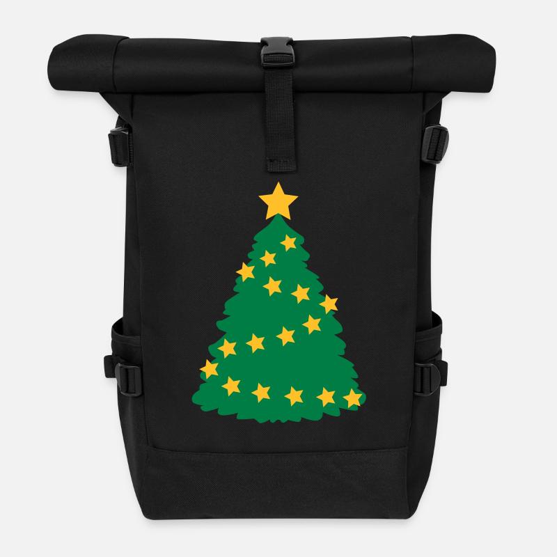 Weihnachtsbaum - Rolltop Rucksack - Schwarz