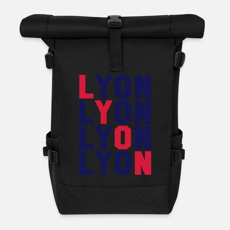 Lyon grid - Sac à dos roll top - noir