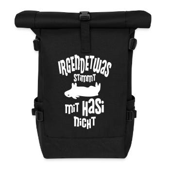 Hase lustig Ostern Geschenk Jäger Hasi Osterhase - Rolltop Rucksack - Schwarz - Vorne