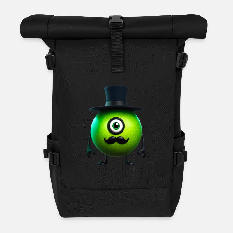 grünes Geschöpf Mr. Green - Rolltop Rucksack - Schwarz