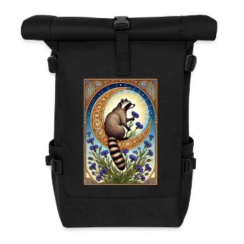 Racoon - Roll Top Backpack - black - Front