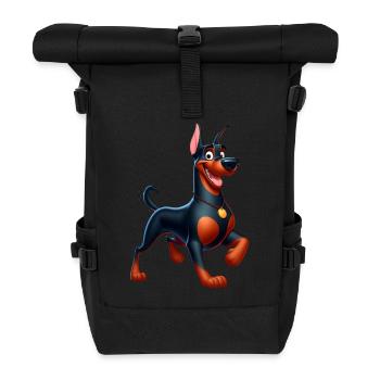 Doberman 4 - Roll Top Backpack - black - Front