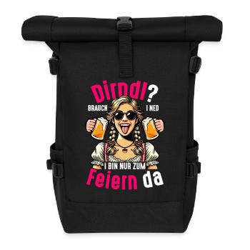 Dirndl Brauch I Ned I Bin Nur Zum Feiern Da Bier - Rolltop Rucksack - Schwarz - Vorne