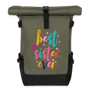 Best Sister - Roll Top Backpack - olive/black - Front