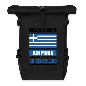 I don't have to do anything, I just have to go to Greece - Roll Top Backpack - black - Front
