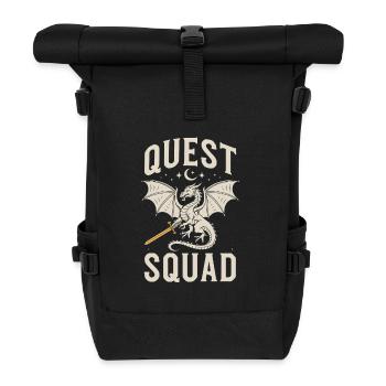 Quest Squad – Drachenabenteuer - Rolltop Rucksack - Schwarz - Vorne
