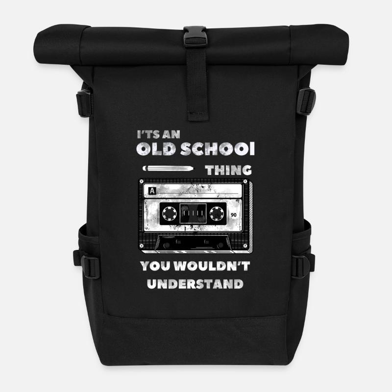 Old-School-Vibes - Rolltop Rucksack - Schwarz