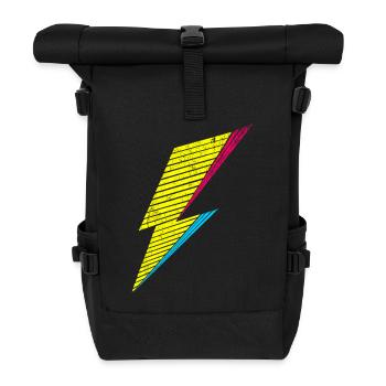 bolt of lightning 80s - Rolltop Rucksack - Schwarz - Vorne