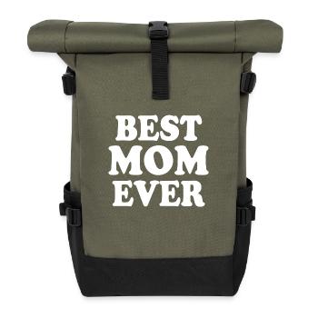 Best mom ever - Roll Top Backpack - olive/black - Front