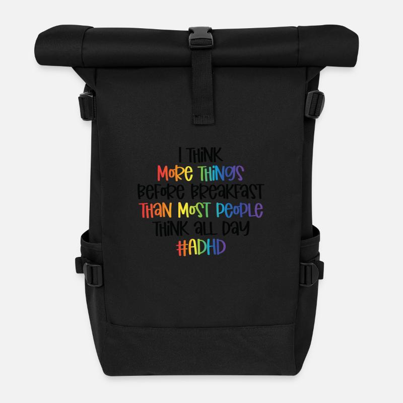TDAH - Sac à dos roll top - noir