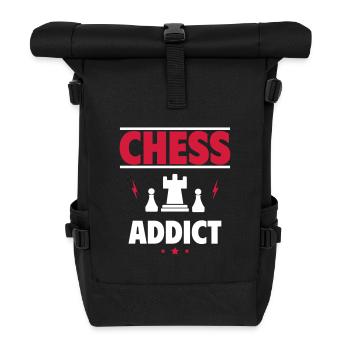 Fanatique d’échecs - Toujours dans le train - Sac à dos roll top - noir - Devant