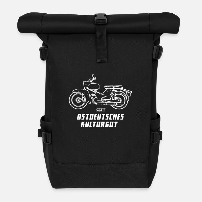 Simson Star SR4-2 - DDR Ostalgie Kultmoped - Rolltop Rucksack - Schwarz