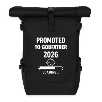 Pregnancy Announcement Future Godfather 2026 Funny Godfather - Roll Top Backpack - black - Front