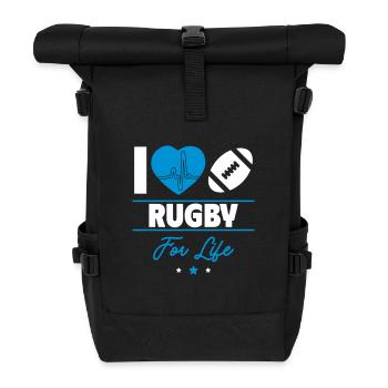Rugby forever – passion for the game - Roll Top Backpack - black - Front