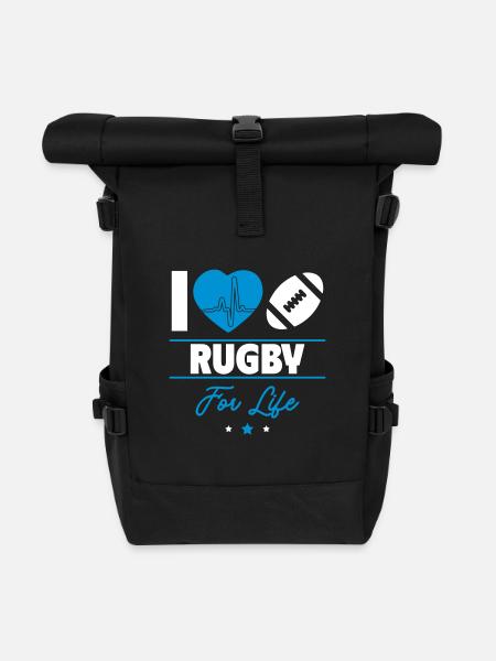 Rugby für immer – Leidenschaft fürs Spiel - Rolltop Rucksack - Schwarz