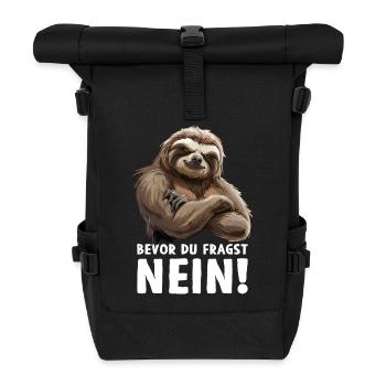 Faultier Sloth Wildnis Bevor du fragst Nein - Rolltop Rucksack - Schwarz - Vorne