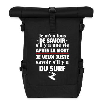 Je veux juste savoir si surf, cadeau de noël - Sac à dos roll top - noir - Devant