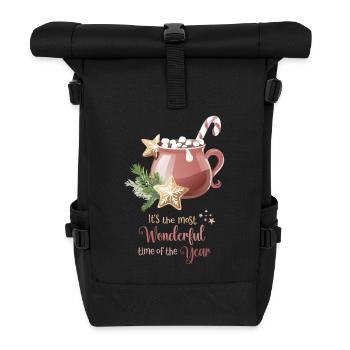 Hot Cacao, most wonderful time of the year - Roll Top Backpack - black - Front