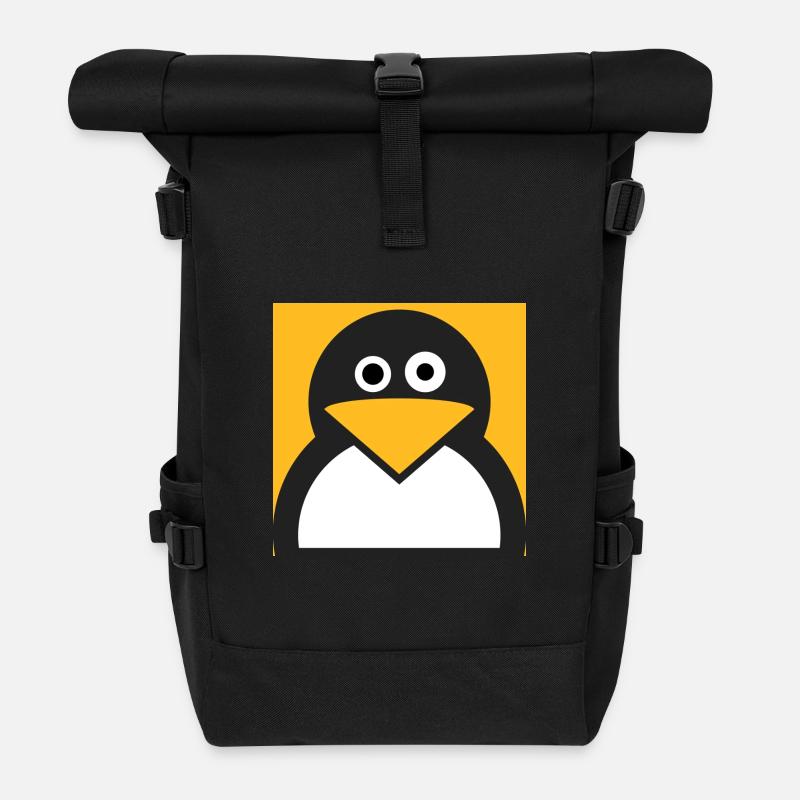 Linux Pinguin - Rolltop Rucksack - Schwarz