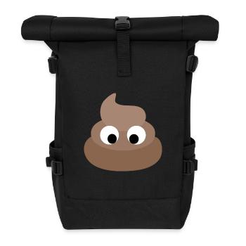 Kacke Emoji Kackhaufen - Rolltop Rucksack - Schwarz - Vorne