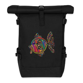 Fisch abstrakt - Rolltop Rucksack - Schwarz - Vorne