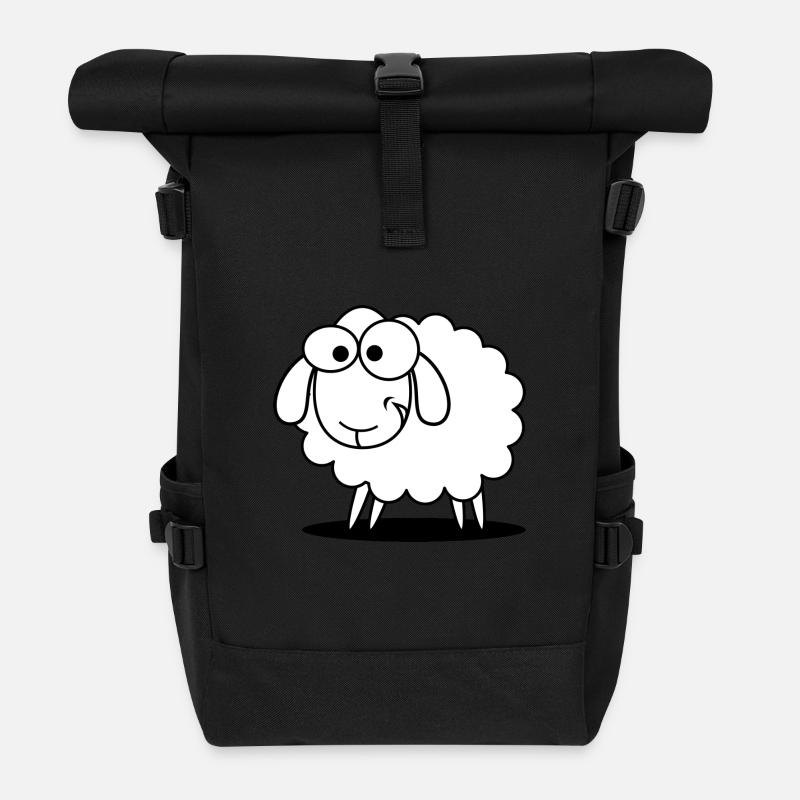 Witziges Schaf - Rolltop Rucksack - Schwarz