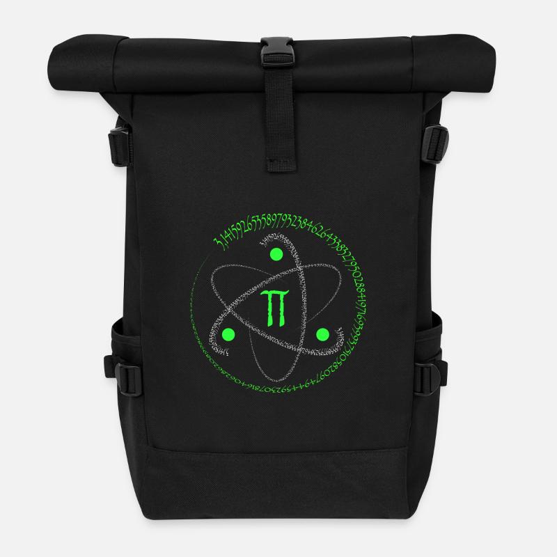 pi Zahl - Rolltop Rucksack - Schwarz