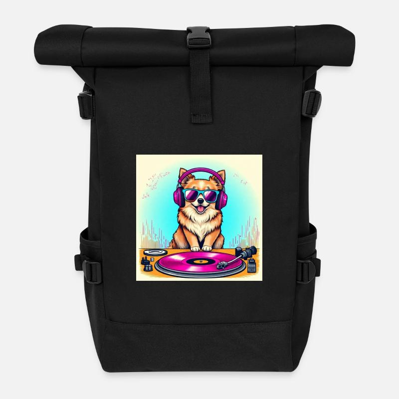 DJ Dog - Roll Top Backpack - black