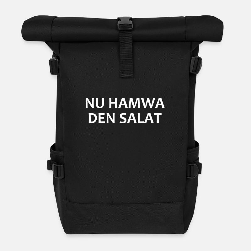 Nu Hamwa den Salat - Rolltop Rucksack - Schwarz