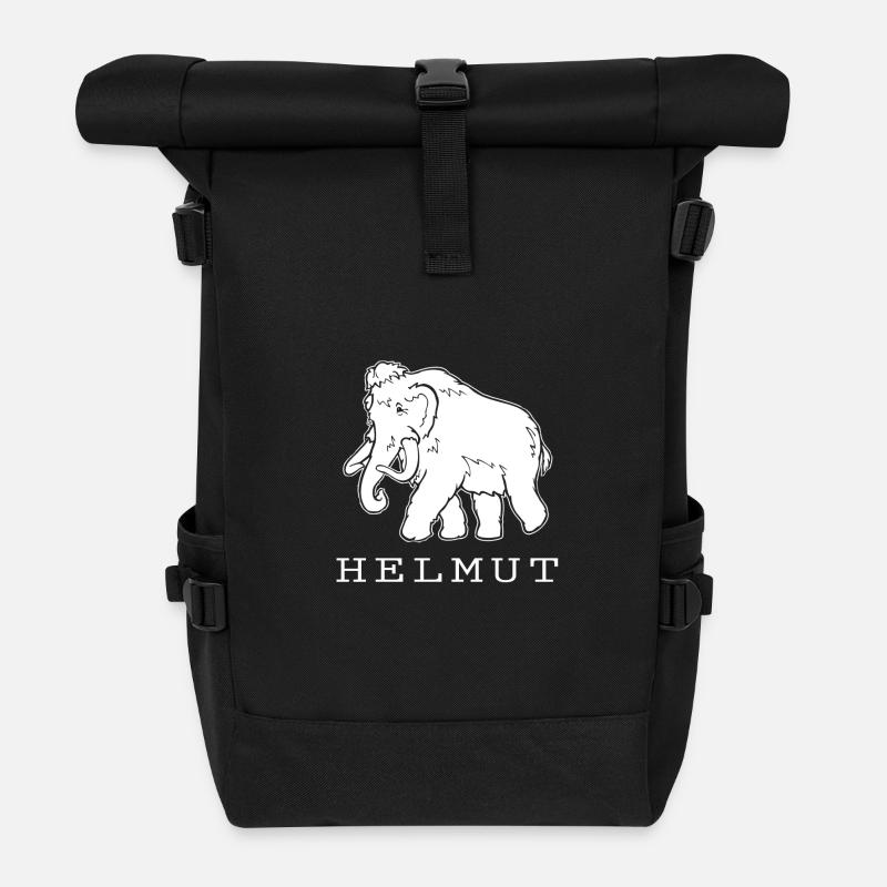 Helmut the mammoth - Roll Top Backpack - black