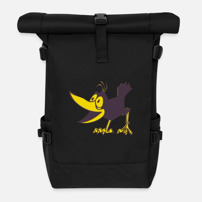 Krähe - Rolltop Rucksack - Schwarz