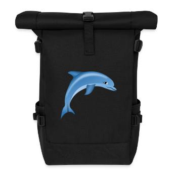 Dauphin mignon bleu - Sac à dos roll top - noir - Devant