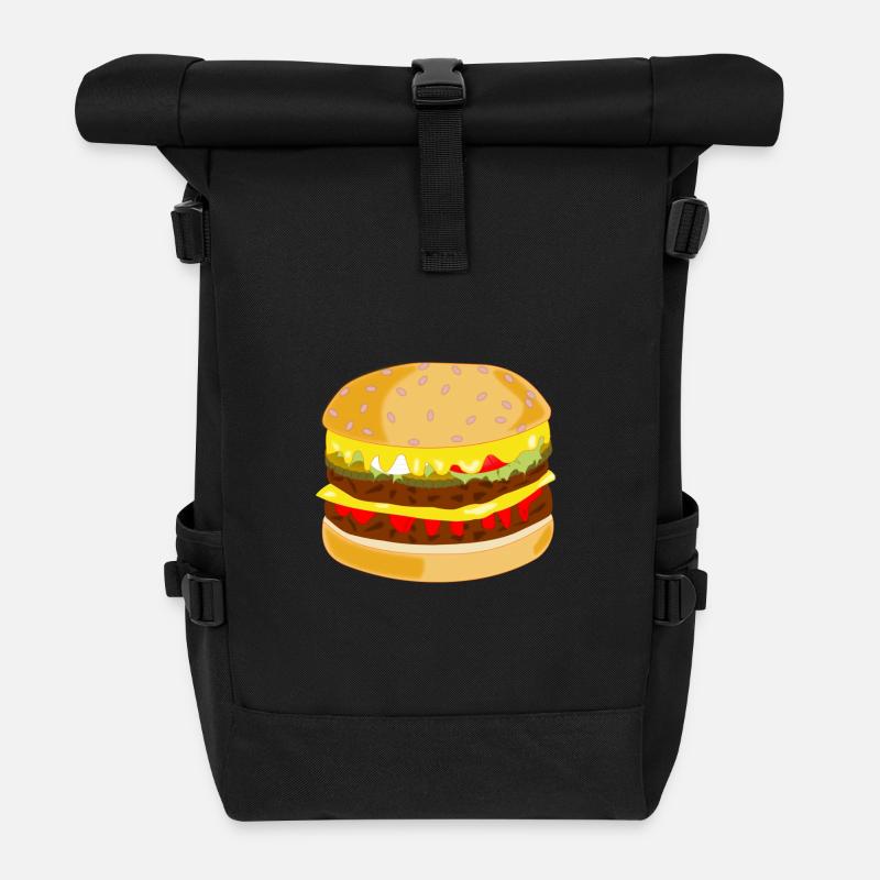 hamburger - Sac à dos roll top - noir
