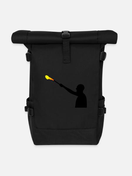 Fan Hooligan - Rolltop Rucksack - Schwarz