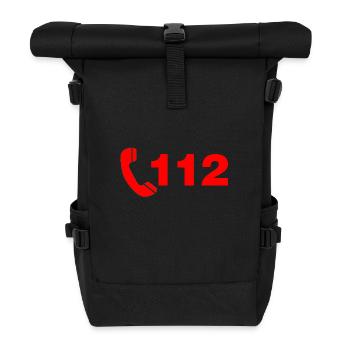 Feuer 112 - Rolltop Rucksack - Schwarz - Vorne
