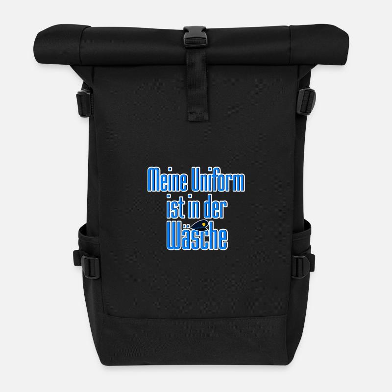 Uniform Wäsche Polizei Polizist lustig Spruch - Rolltop Rucksack - Schwarz