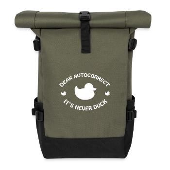DUCK - Rolltop Rucksack - Olive/Schwarz - Vorne