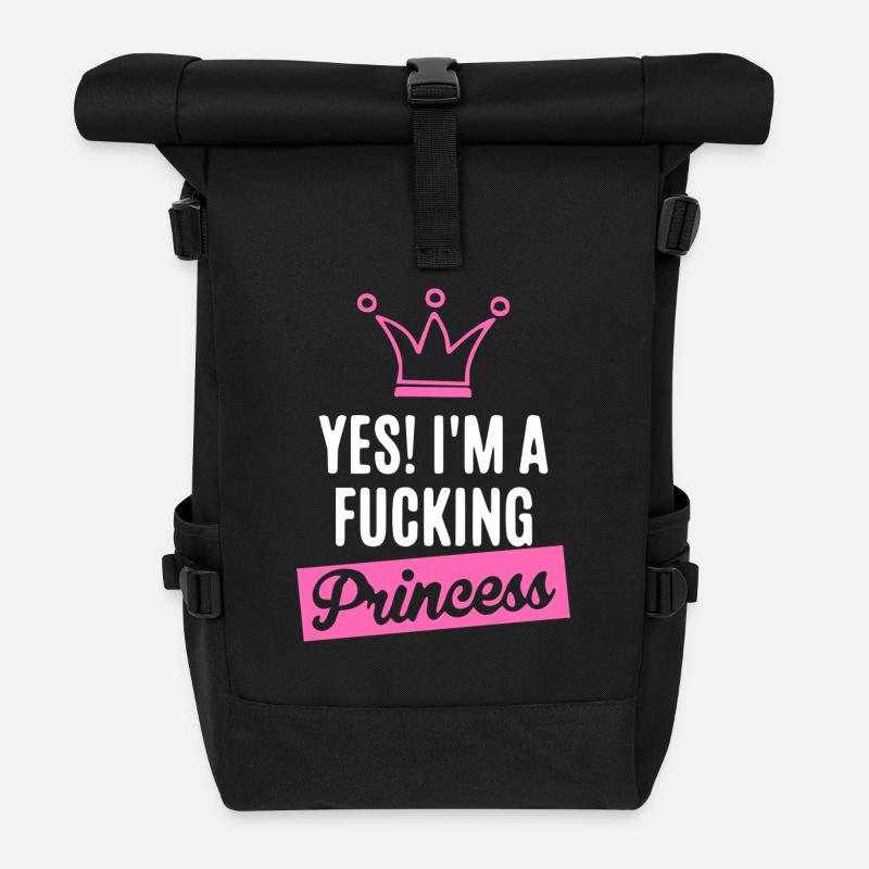 Ich bin eine PRINZESSIN!!! - Rolltop Rucksack - Schwarz