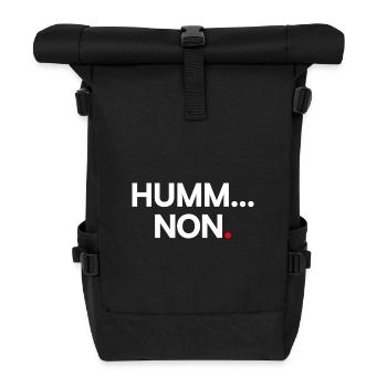HUMM... NO | Minimalist humor expression - Roll Top Backpack - black - Front