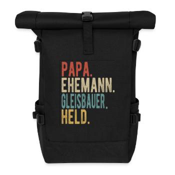 Gleisbauer Papa Ehemann Held - Rolltop Rucksack - Schwarz - Vorne