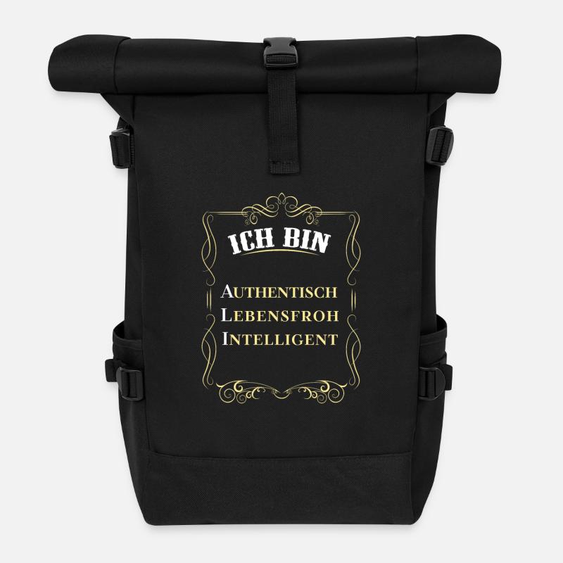Für den besten Menschen - Ich bin Ali - Rolltop Rucksack - Schwarz