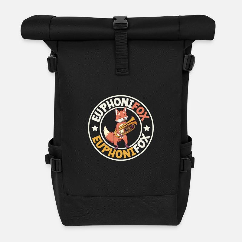 Euphonifox - Fuchs mit Euphonium - Rolltop Rucksack - Schwarz
