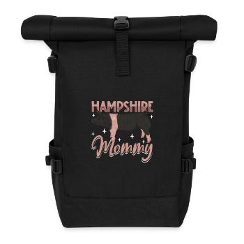 Hampshire Pig Mom - Roll Top Backpack - black - Front