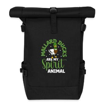 Favourite animal - Mallard - Roll Top Backpack - black - Front