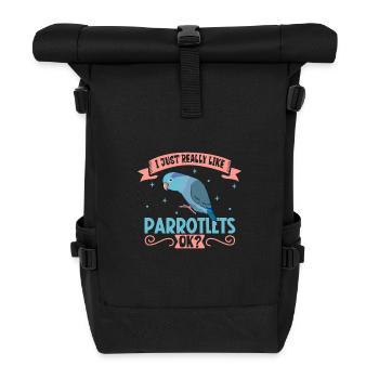 I love my sparrow parrot - Roll Top Backpack - black - Front