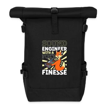 Fuchs am Mischpult - Sound Engineer - Rolltop Rucksack - Schwarz - Vorne