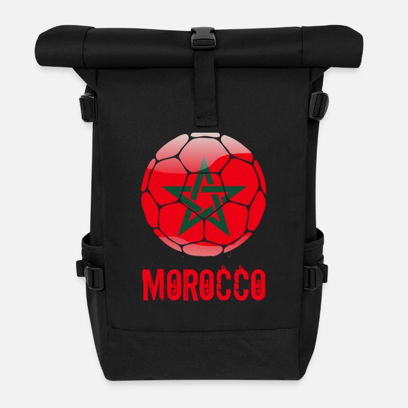 Maroc Football - Sac à dos roll top - noir
