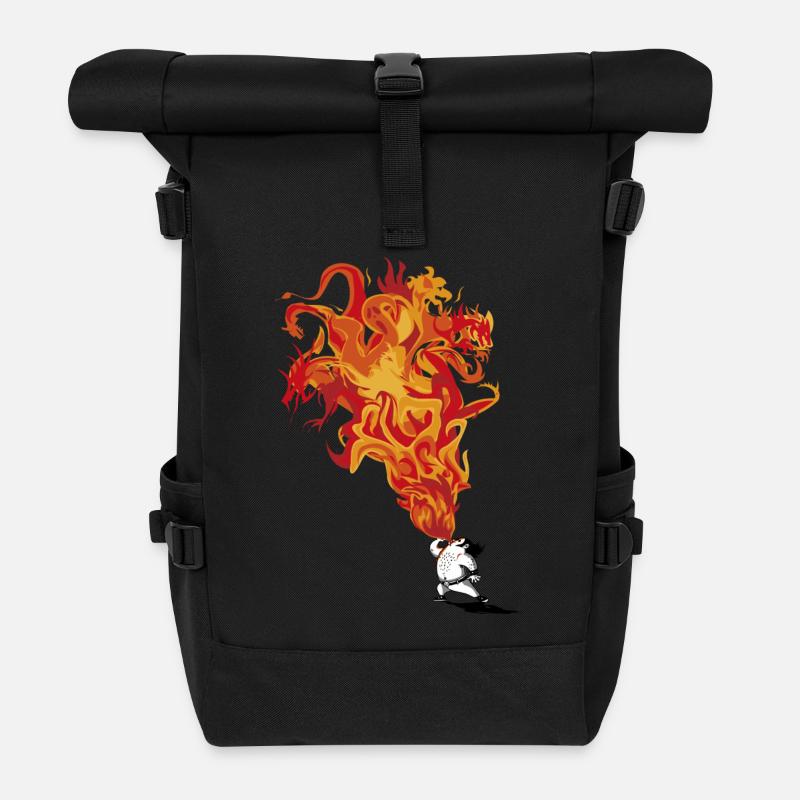 Feuerschlucker - Rolltop Rucksack - Schwarz