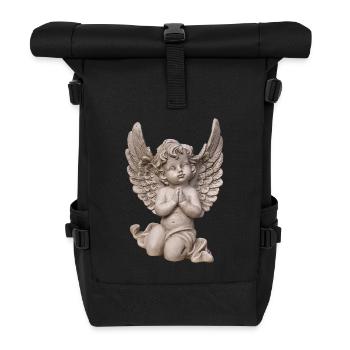 ange gardien avec des ailes comme un cadeau - Sac à dos roll top - noir - Devant