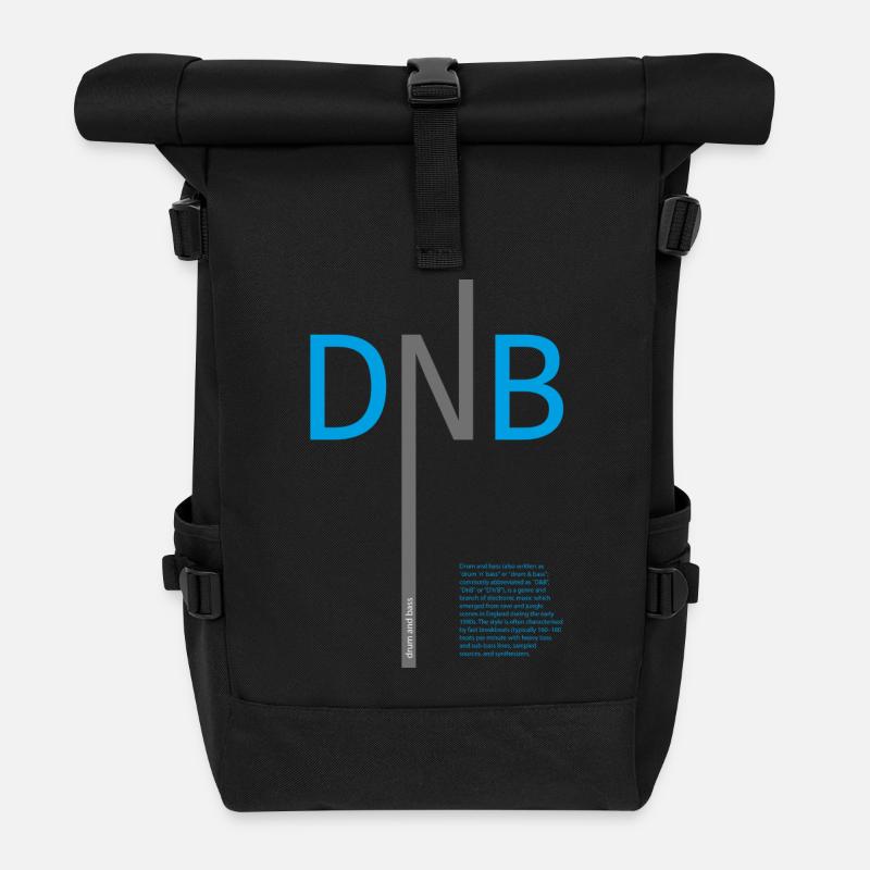 Drum and Bass DNB - Sac à dos roll top - noir